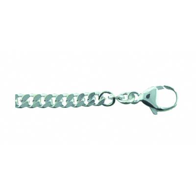 Silberarmband ADELIA´S "Damen 925 Silber Flach Panzer Armband 21 cm Ø 4 mm", silber, Armbänder, Damen, 21, Silber 925 (Sterlingsilber), Silberschmuck für Damen Image