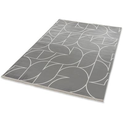 Teppich "Magic 6104", grau (anthrazit), B:160cm H:7mm L:230cm, Kunstfaser, Viskose, SCHÖNER WOHNEN-KOLLEKTION, Teppiche, Hoch Tief Struktur, mit Viskose, weich und glänzend Image