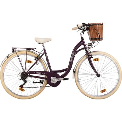 Cityrad DACAPO "Casino" Gr. 48, lila (aubergine, lila), Fahrräder, 48cm, 28 Zoll (71,12cm)