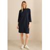 Midikleid CECIL, Damen, Gr. XL (44), US-Größen, blau (universal blau), Stoff, 54% Polyester, 38% Baumwolle, 5% Viskose, 3% Elasthan, Strukturmuster, casual, comfort fit knielang, hoch geschlossener Ausschnitt, 3/4-Ärmel Bündchen, Kleider, knielang
