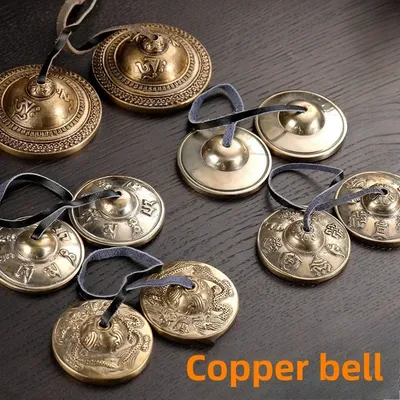 Nepal Handmade Copper Touch Bell Yoga Meditation Chime Touch Bells Copper Ring Sound Therapy Musical
