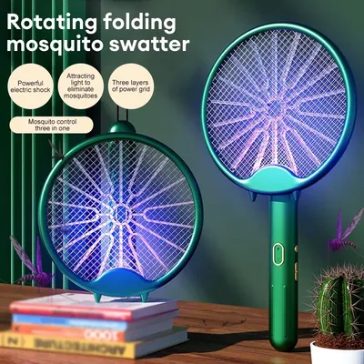 3000V Electric Mosquito Racket Mosquito Killer Lamp USB Rechargeable Foldable Mosquito Repellent