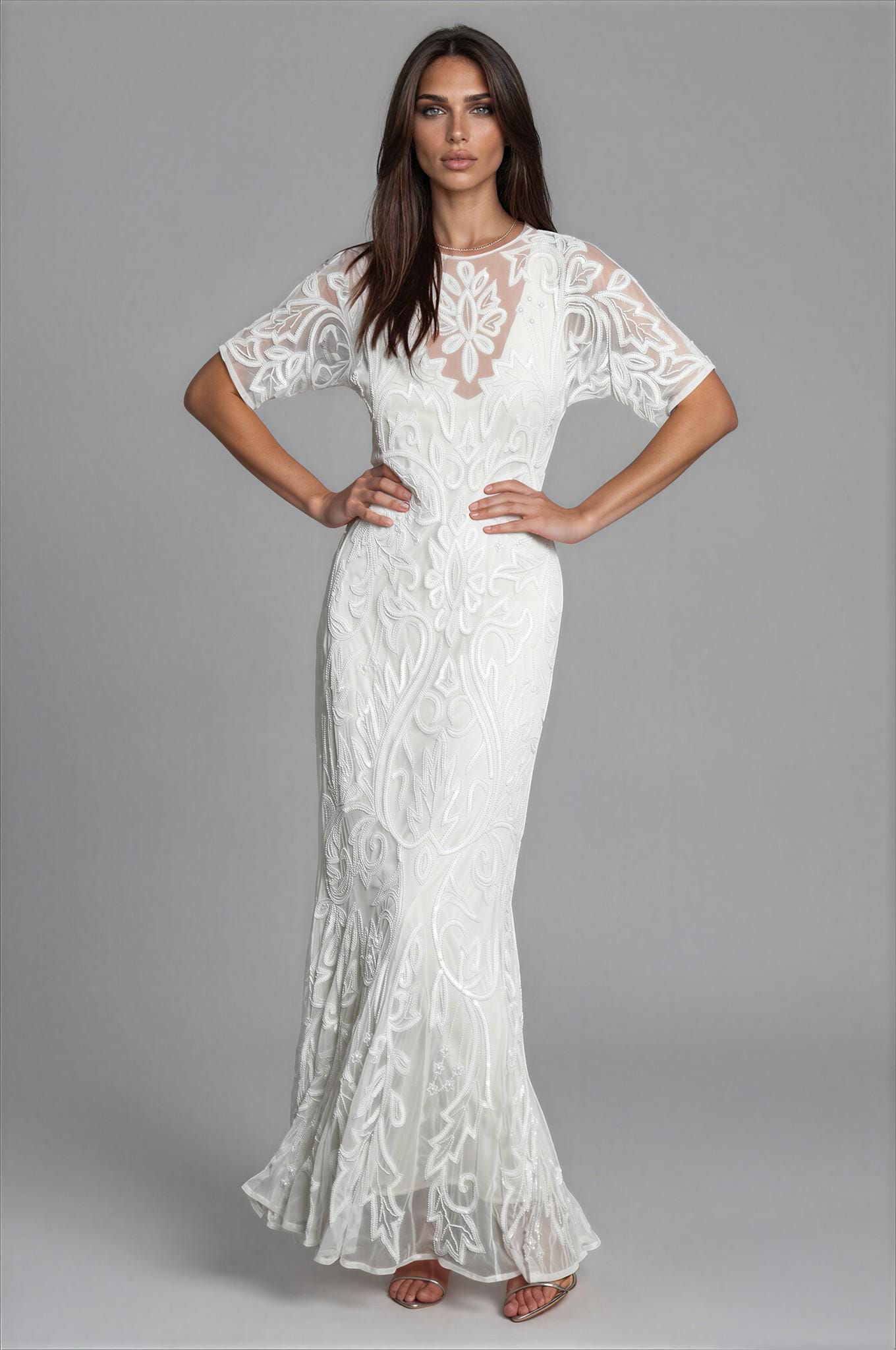 Lilly - Abito da sposa bianco Gatsby anni '20 / Abito da sposa flapper in stile sirena Art Déco / Abito da sposa ispirato al vintage anni '20 / Abito