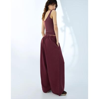 Bershka Plush Joggers Women L Violet