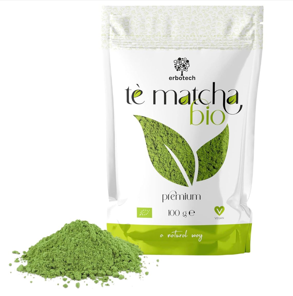 ERBOTECH Tè Matcha BIO Giapponese gradio premium 1 kg