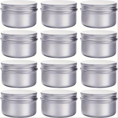 TEMU 6/12/24 Pack 4oz Aluminum With Screw , 120ml Metal Containers For Spices, Candies, Lip Balm, Candles, Multipurpose Organizer Jars, Canisters