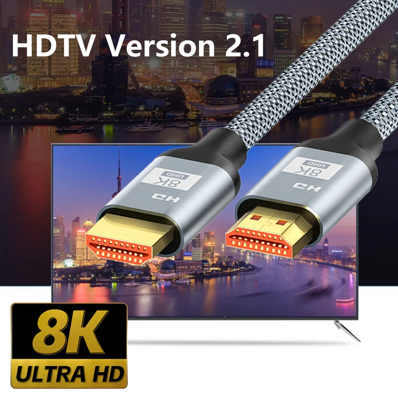 HDTV-Kabel 2,1 V 4k @ 120hz 8k @ 60hz Hoch geschwindigkeit kabel HDTV zu HDTV-Kabel für Hochgeschwindigkeits-Video kabel PC Laptop Projektor HDTV Image