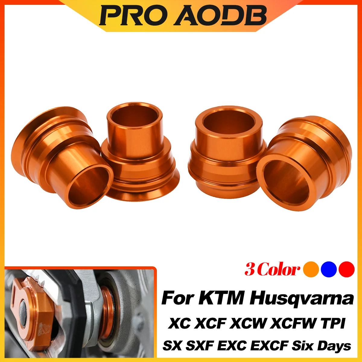 Für KTM SX SXF XC XCF EXC EXCF XCW XCF-W 125 150 250 300 350 450 500 Zubehör Vorne Hinten Radnabe Spacer Kragen 2023 2024 Image