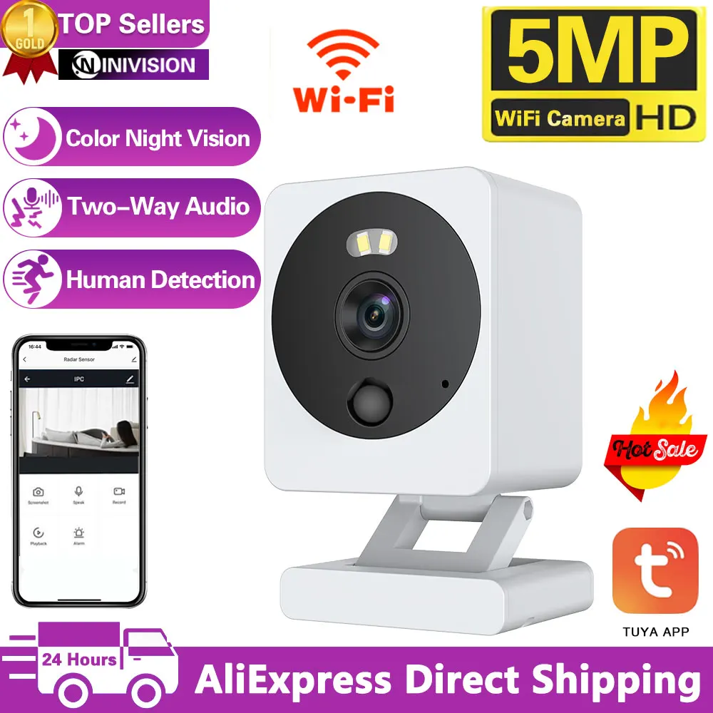 Wifi Video überwachungs kamera 5mp HD Definition Nachtsicht bidirektion ale Audio automatische Tracking Cloud Home Security Kamera Image