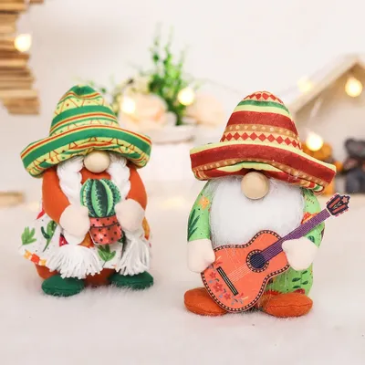 Mexikanischer Karneval Gnom skandi navis chen Zwerg Plüsch Puppe Gitarre Paar Gnom Dekoration Image