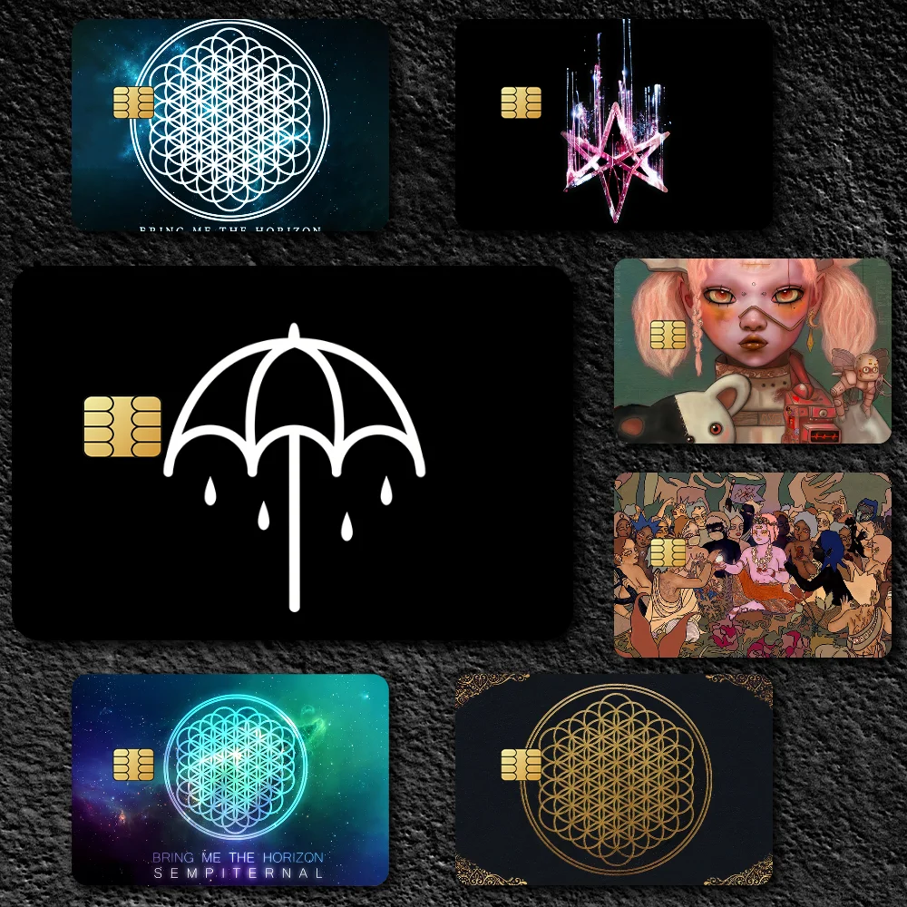 Bring Me The H-Horizons BMTH Modisches wasserdichtes Kratzmuster, neue Aufkleber, Dekoration, 4-teilig, Kartenhülle Image