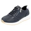 Keilsneaker REMONTE, Damen, Gr. 43, blau (nachtblau, weiß), Leder, sportlich, Schuhe, Freizeitschuh, Halbschuh, Schnürschuh mit seitlichem Reißverschluss