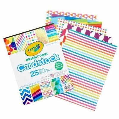 Crayola Pastel Cardstock, Greeting Card, Gift, Cardmaking, Decoration, 25 Piece(s), Patterns (CYO990053) Pack of 25 Specialty Paper and Card Stock