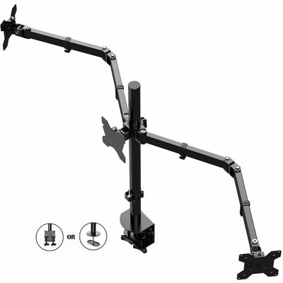 Rocelco RDM3 Desk Mount for LCD Monitor, 3 Display(s) Supported, 13" to 27" Screen Support, 52.91 lb Load Capacity, 75 x 75, 100 x 100, VESA Mount Com