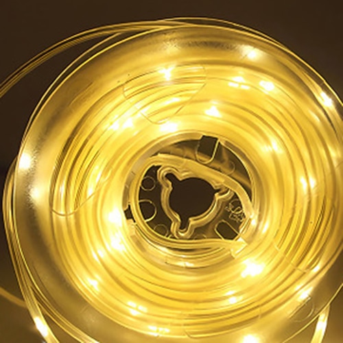 10m 100 LEDs Gehäuse wasserdichte Lichterketten 8 Modussteuerung 1 Set Montagehalterung warmweiß weiß rgbwarm wasserdicht Outdoor Solar Gartenleuchte solarbetriebene Steckerleuchten im Innenhof 1 Set Image
