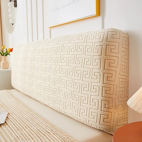 Dehnbare Bettkopfteilabdeckung Schutzhülle einfarbige staubdichte Bettkopfabdeckung Image