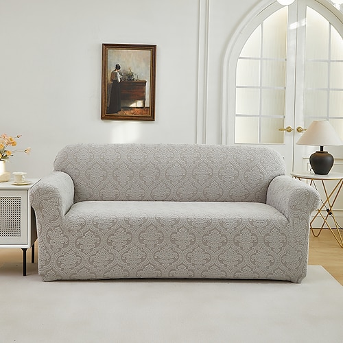 Elastischer Sofabezug aus Jacquardgewebe, Stretch-Couchbezug, L-förmige Sofa-Schonbezug, Eckbezug für Wohnzimmer, 1/2/3/4 Sitze Image