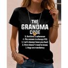 Damen T Shirt Baumwoll-Shirt Mutter Buchstabe Brautkleider schlicht Kurzarm Rundhalsausschnitt Normale Oberteile Täglich Bedruckt Schwarz Weiß Blau Grün Grau Sommer