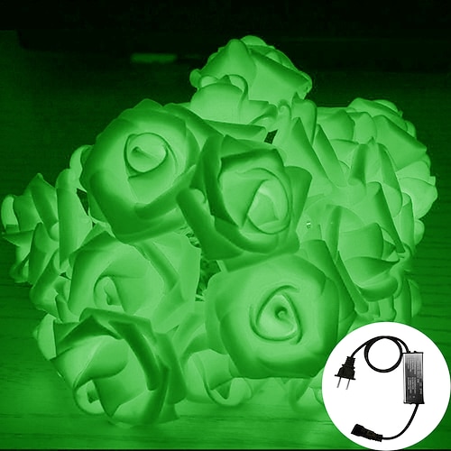 Rose Lichterkette Blume dekoratives Licht 5m 20led 9-Farben optional Simulation Outdoor wasserdichtes Netzteil 8-Modus Speichersteuerung Garten dekoratives Licht Party Atmosphäre Licht eu us 1 Set Image