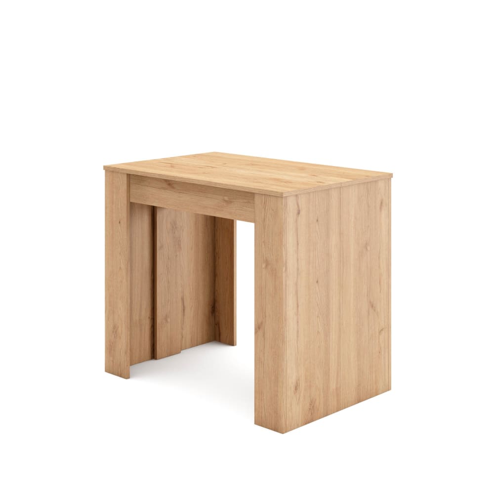 Table auxiliaire extensible effet bois de chêne 222x90x77cm