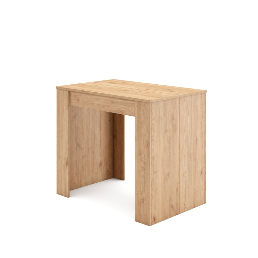 Console extensible effet bois de chêne 140x90x77cm
