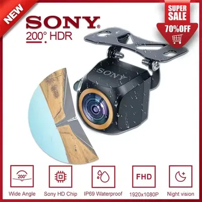 AHD 1920x1080P Car Rear View Camera 200° for Fisheye Golden Lens Full HDR Night Vision Vehicle back
