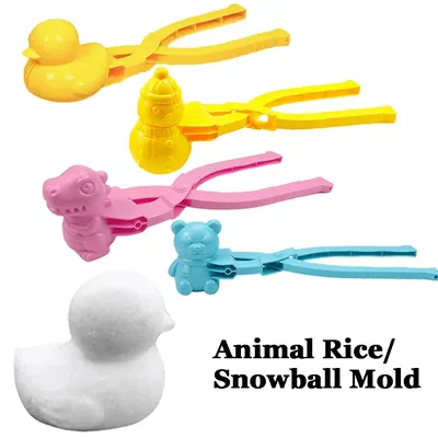 2/3/4PCS Snowball/Rice Ball Maker Clip Cute Duck Bear Shaped Children Outdoor Plastic Winter Snow