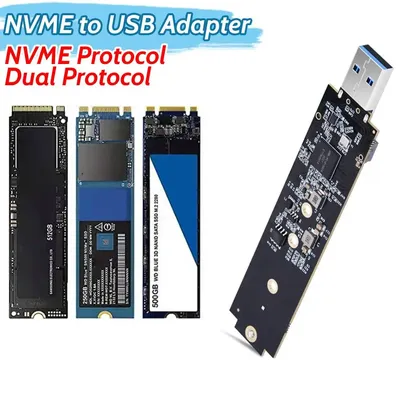 NVME To USB Adapter Max 2TB PCIe Based M Key Hard Drive Reader M-Key M.2 NVME To USB Card Reader for