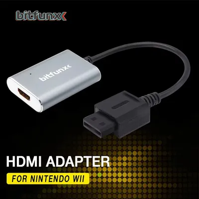 BitFunx HDMI Converter Adapter For Nintendo Wii Retro Game Console Component Signal Input HDMI Output Enhanced Gaming Visuals
