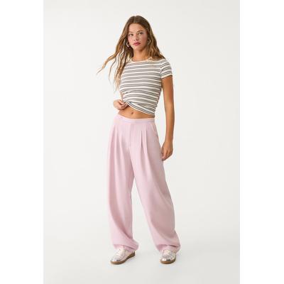 Stradivarius Smart balloon fit trousers Pastel pink 4