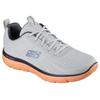Sneaker SKECHERS "SUMMITS-TORRE", Herren, Gr. 45, grau (grau, orange), Textil, casual, Schuhe, Freizeitschuh, Trainingsschuh, Schnürschuh mit Memory Foam