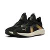 Laufschuh PUMA "SOFTRIDE ENZO 5 METALLIC WN'S", Gr. 42, puma schwarz, warm weiß, puma gold, Textil, sportlich, Schuhe