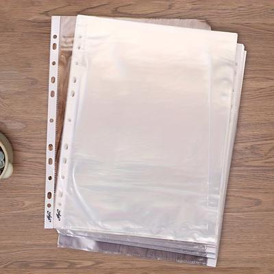 TEMU 20-pack A4 Clear Plastic Sheet Protectors With 11-hole , Top Loading Transparent Sleeves For Ring Binders, Material