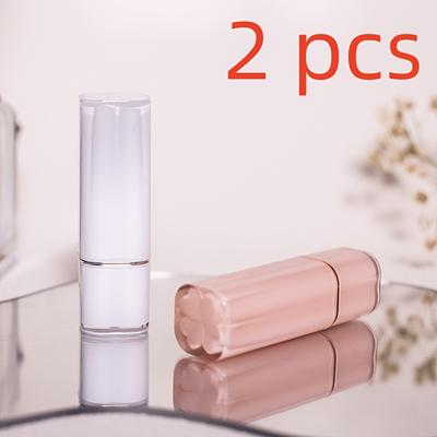 TEMU 2pcs Diy Manual Lipstick Tubes, Portable Empty Bottles With In - Unscented Plastic