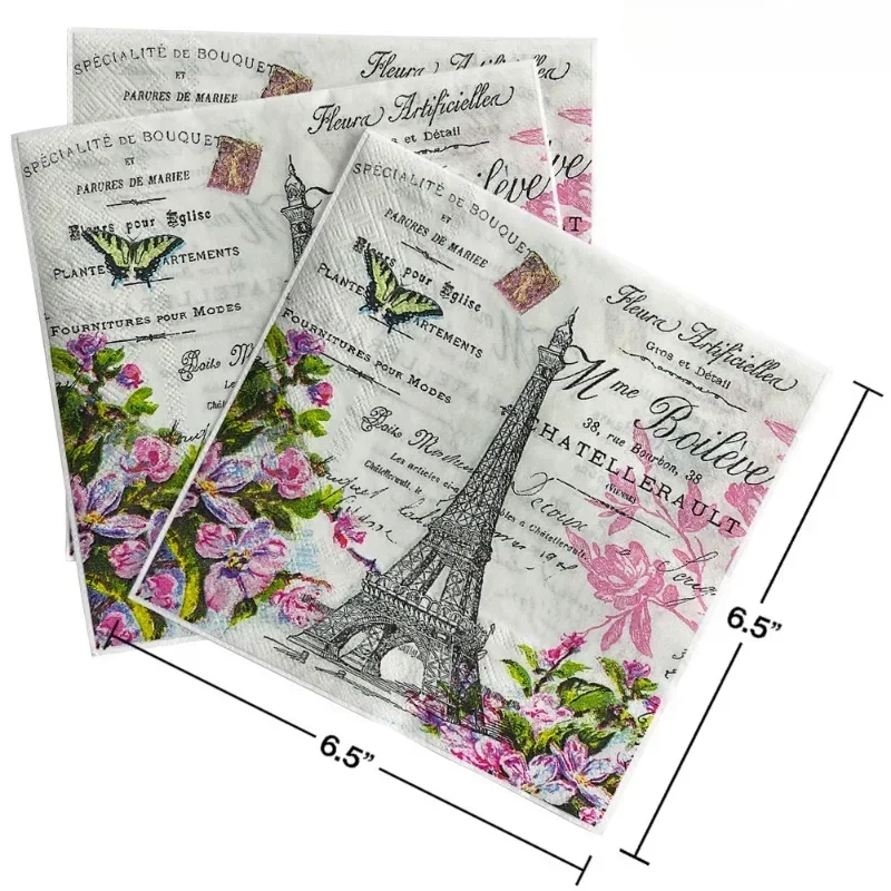 20 stücke 33*33cm Titan Schmetterling Element Party Dekoration Einweg papier Tischs ets bunte Servietten Schmetterling Knochen Bart Papier Image