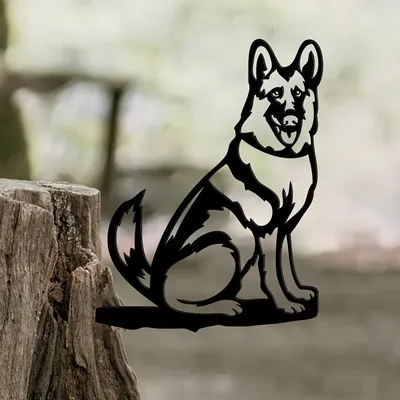 1 Satz Metall Deutsch Schäferhund Silhouette Hündchen Zeichen Ausschnitt rustikale Outdoor-Haus & Garten Dekor Einweihung sparty Geschenk für Hunde liebhaber