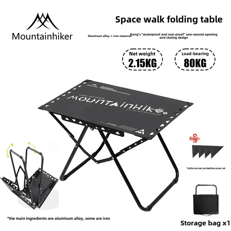 MOUNTAINHIKER Aluminium und Eisen Outdoor Camping Klapptisch Schnelle Lagerung Ultraleichter tragbarer Picknicktisch Freizeitgrilltische