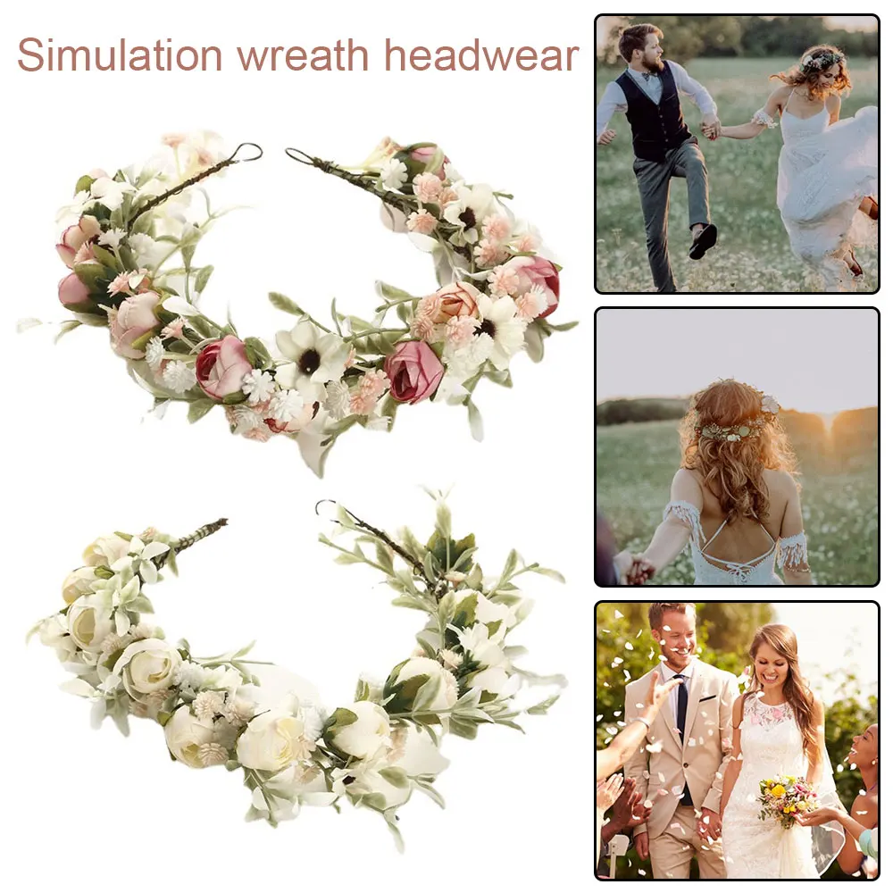Braut Baby Haarband Blumen krone handgemachte süße Haarband Simulation Blume Stirnband Frauen Gilrs Girlande Kopf bedeckung Haar Image