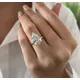 18K Real Gold Lab Grow Diamond pear-shaped simple single diamond 2CT wedding diamond ring Women's custom Solitaire Rings 14K