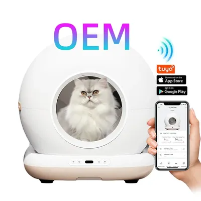 OEM Cat Litter Box Self Cleaning Smart Cat Litter Box Toilet Robot APP Control 72L Large Automatic