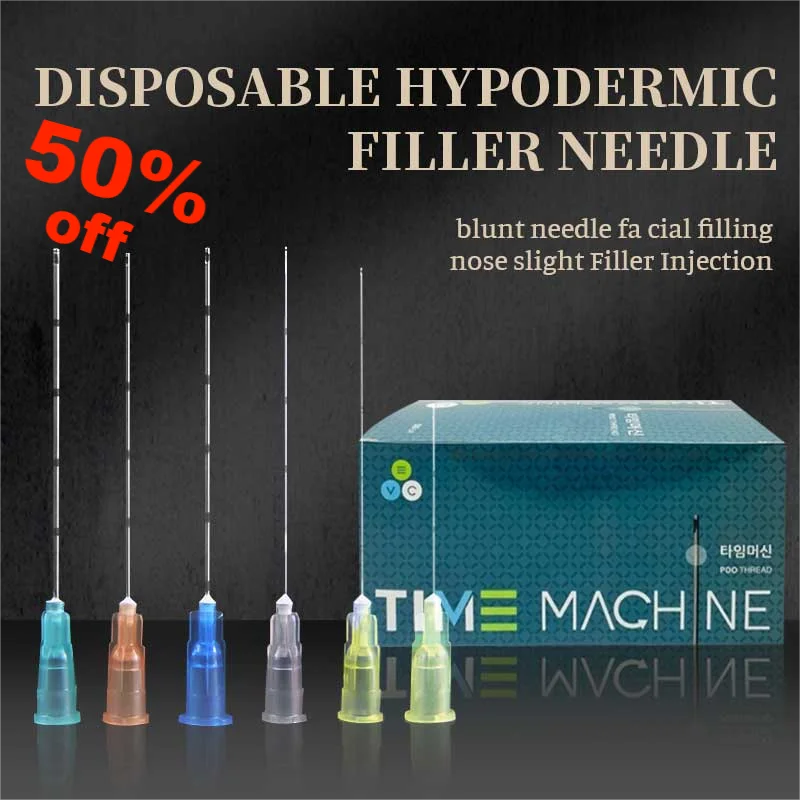 Mikrokanüle, sterile medizinische Feinnadel, 18 G, 22 G, 25 G, 38 mm, 50 mm, 70 mm, einzeln verpackte stumpfe Kanüle für Füllstoffe Image