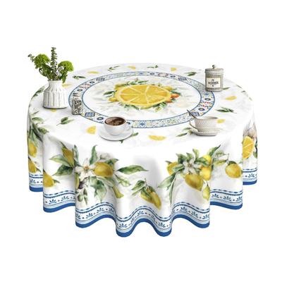 TEMU 1pc Floral Round Tablecloth - 100% Polyester Woven Machine Made Table Cover For Spring Summer Party, Home Kitchen Dining, Picnic, 's Day Decor, Gift Image