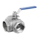 Valvola a sfera con interruttore in acciaio inossidabile di alta qualità 1/2 "pollici BSP femmina DN15 SS304 L tipo T flusso valvola a sfera acqua a 3 vie
