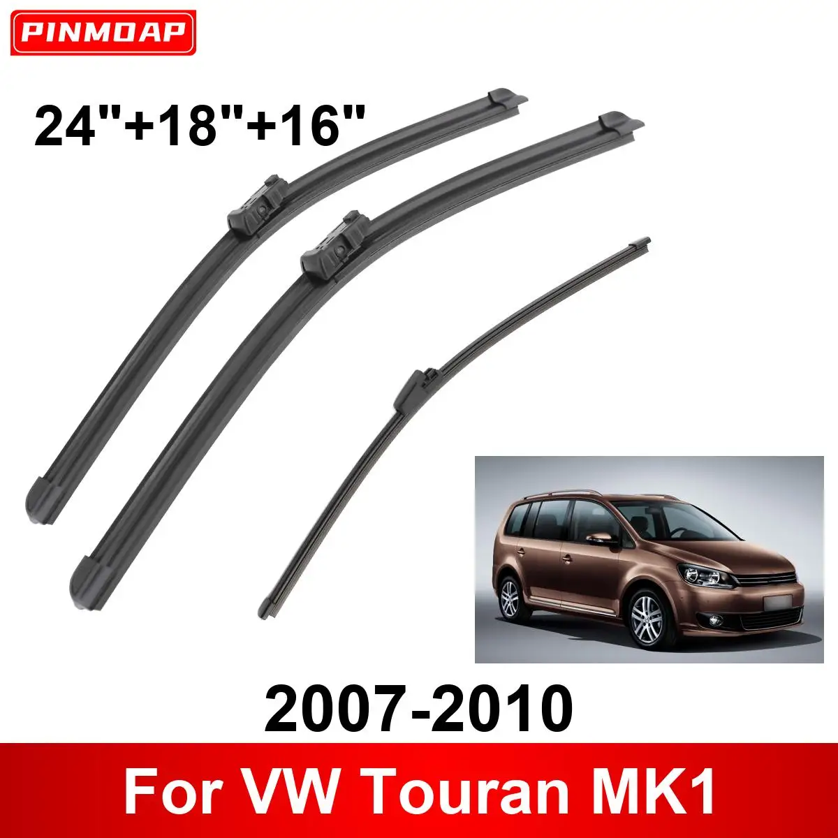 3 pz tergicristallo per VW Touran MK1 2007-2010 spazzole tergicristallo anteriore posteriore spazzole accessori Auto 2007 2008 2009 2010
