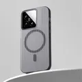Custodia per telefono ondulata trasparente opaca per Magsafe Xiaomi 15 14 13T 13 Pro Poco F5 F6 Pro Cover magnetica di ricarica wireless