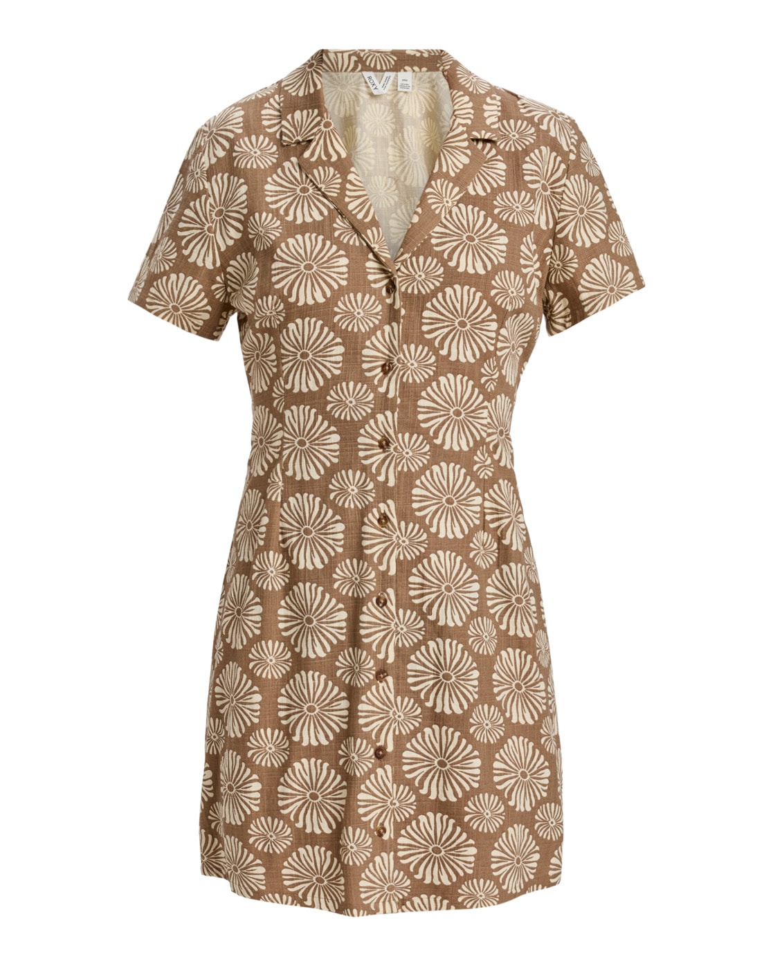 Minikleid ROXY "Happy Shiny", Damen, Gr. S, US-Größen, portobella tropical tile, 60% Baumwolle, 40% Viskose, Kleider Minikleid