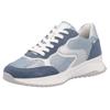 Keilsneaker RIEKER SPORT, Damen, Gr. 40, jeansblau, weiß, silberfarben, Veloursleder, Textil, Lederimitat, kontrastfarbene Details, casual, Schuhe, Schnürschuh, Halbschuh, Freizeitschuh im Streetwear-Style