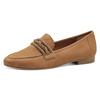 Slipper MARCO TOZZI, Damen, Gr. 39, braun (hellbraun), Ziegenveloursleder, modisch, Schuhe, Blockabsatz, Loafer, Businessschuh, Schlupfschuh mit Zierriegel