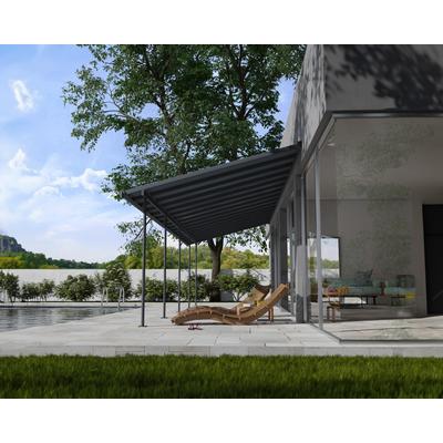 Terrassendach PALRAM - CANOPIA "mit pulverbeschichtetem Aluminiumrahmen", grau, B:971cm T:295cm, Aluminium, Polycarbonat (PC), Terrassenüberdachungen, einfache DIY Montage Image