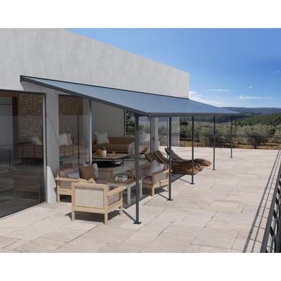 Terrassendach PALRAM - CANOPIA "Sierra Alu Terrassenüberdachung", grau, B:1044cm T:295cm, Aluminium, Polycarbonat (PC), Terrassenüberdachungen, einfache DIY Montage Image